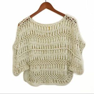 ELAN Boho Festival Open Knit Crotchet Top Size Small